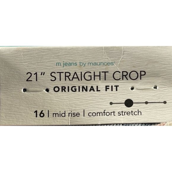 M Jeans by Maurices Womens Mid Rise 21" Straight Crop Jeans Size 16 Original Fit - Picture 4 of 5